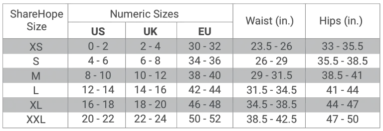 nike xl pants size chart